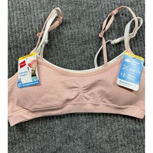 Hanes Bra Girl Size Small Sports Bras Pack of 2 Pink and Black‎ NWT